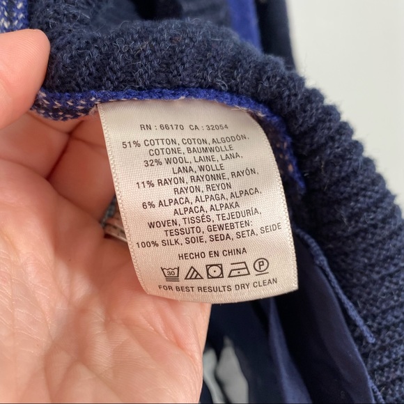 Anthropologie Leifnotes Blue Ruffled Flight Bird Button Front Sweater Cardigan - Picture 8 of 8